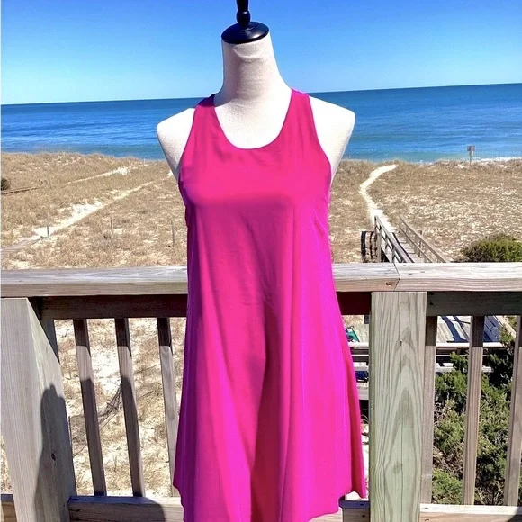 open lace back dress Cynthia Rowley Izra Dress (US, Alpha, X-Small, Regular, Regular, PNKWT) Pink  at Amazon Women's Clothing store